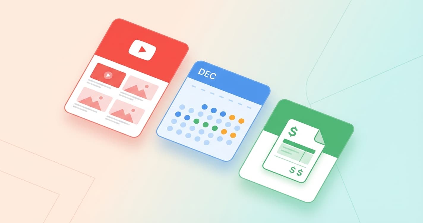 December 2025: YouTube Support, Calendar View, and Payment Templates